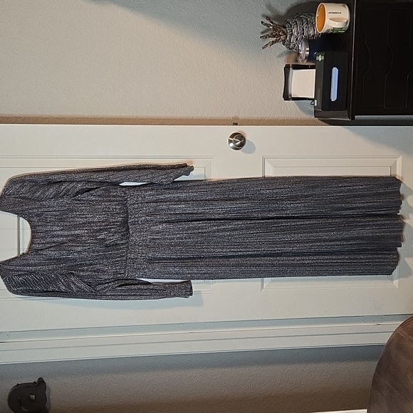 BODEN Metallic Pleated Maxi Dress - Picture 1 of 5